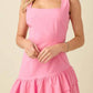 Baby Pink - Drop Pleated Mini Dress