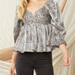 Entro - Leopard Iridescent Babydoll Top