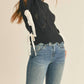 &Merci - Mock Neck Cropped Sweater Vest
