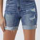 Risen - Full Size Distressed Rolled Denim Shorts With Pockets