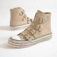 Trendsi - Women's Multi-buckle Straps Studded Sneakers