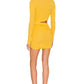 Monrow - RIB LONG SLEEVE SHIRRED DRESS