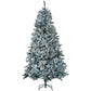 7.5' Flocked Artificial Christmas Tree with Cold White LED Lights