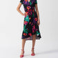 Joseph Ribkoff - Tropical Print Faux Wrap Midi Dress