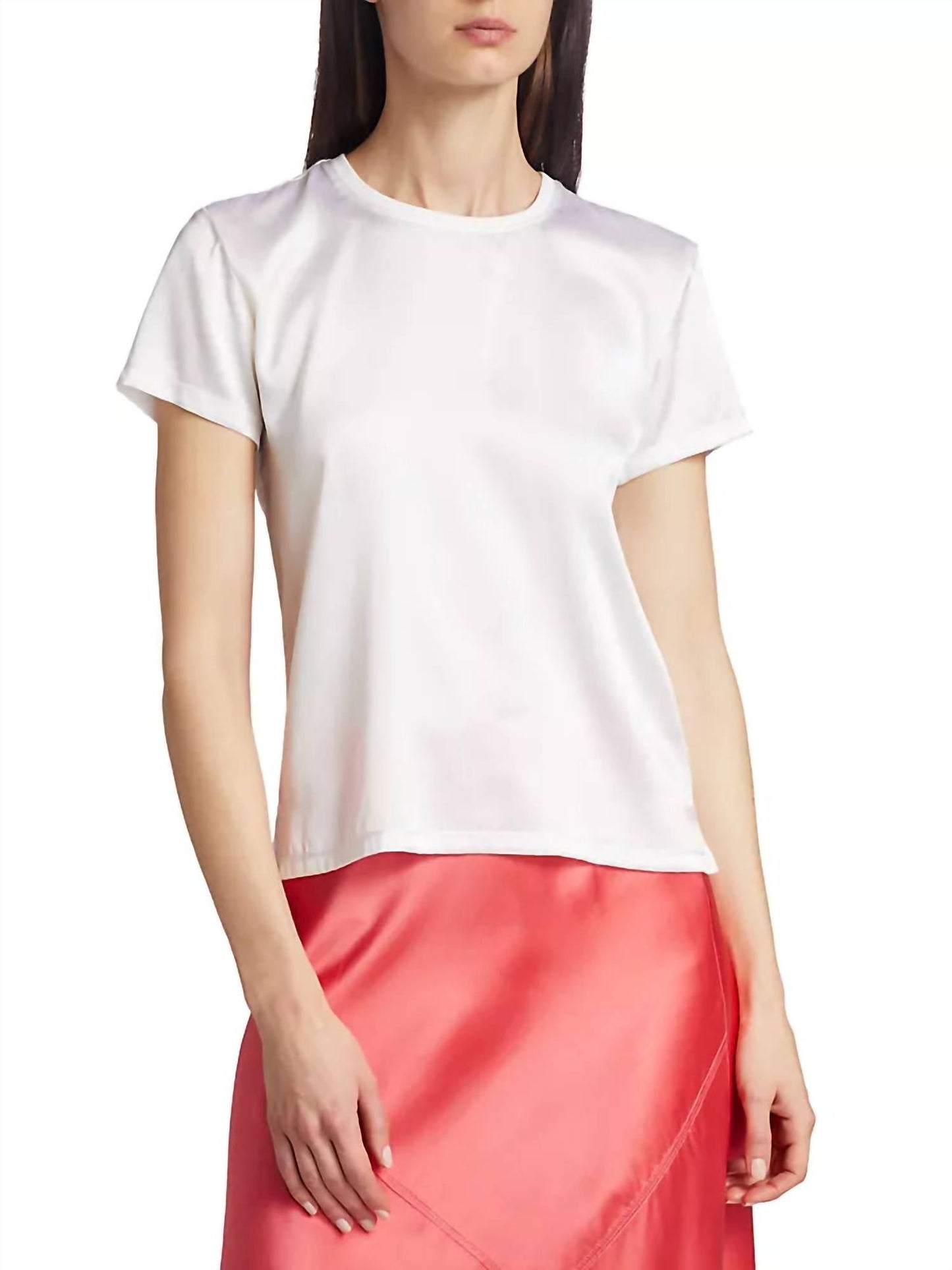 Atm - Stretch Satin Short Sleeve Tee Top