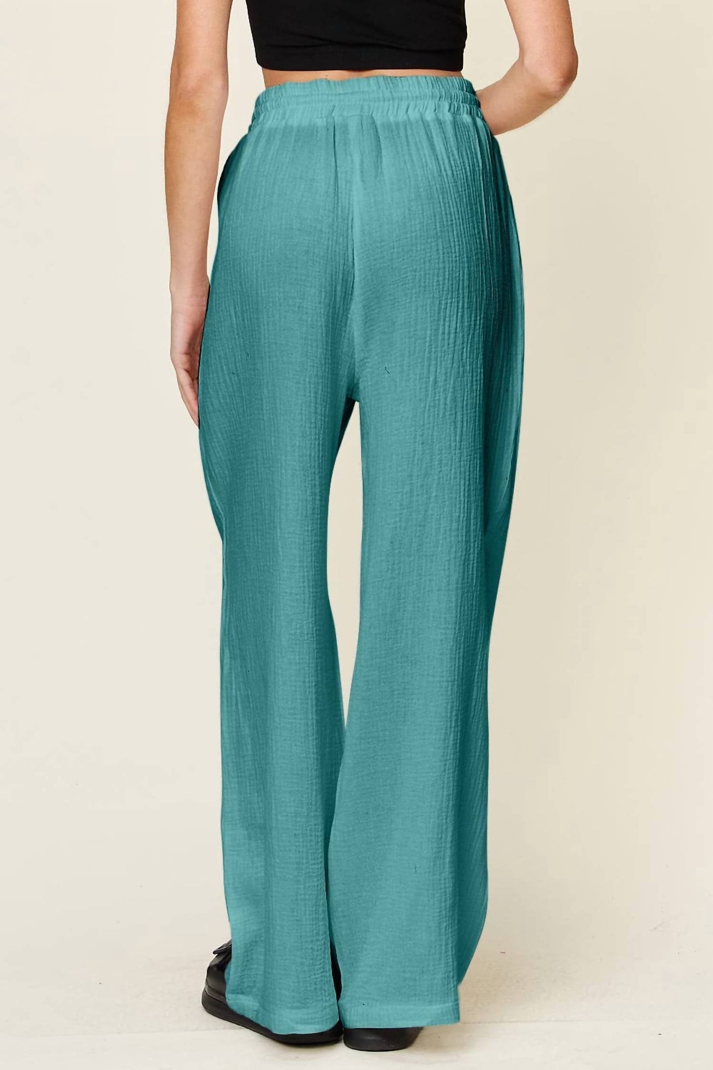 Double Take - Wide Leg Drawstring Pants