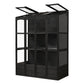 TOPMAX 78-inch Wooden Greenhouse Cold Frame with 4 Independent Skylights and 2 Folding Middle Shelves