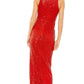 Ieena For Mac Duggal - High Neck Cutout Maxi Sequin Evening Dress