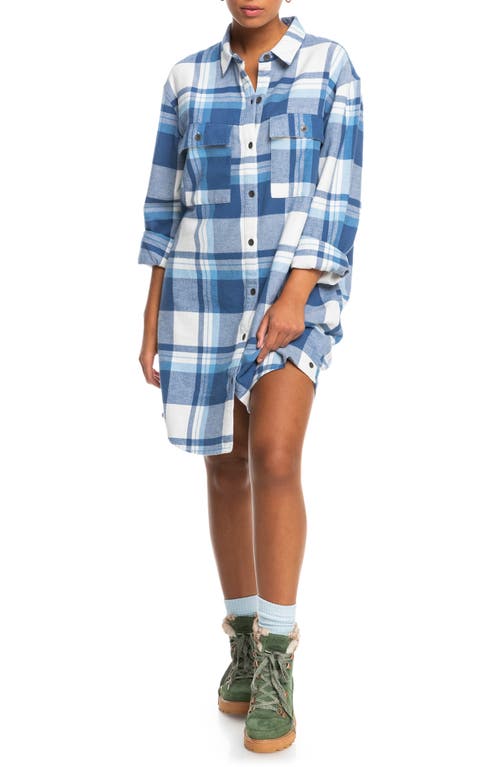 Roxy Cotton Plaid Long Sleeve Shirtdress