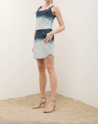 Aaron & Amber - MAGNOILIA TWO TONE DENIM CROP TOP AND MINI SKIRT