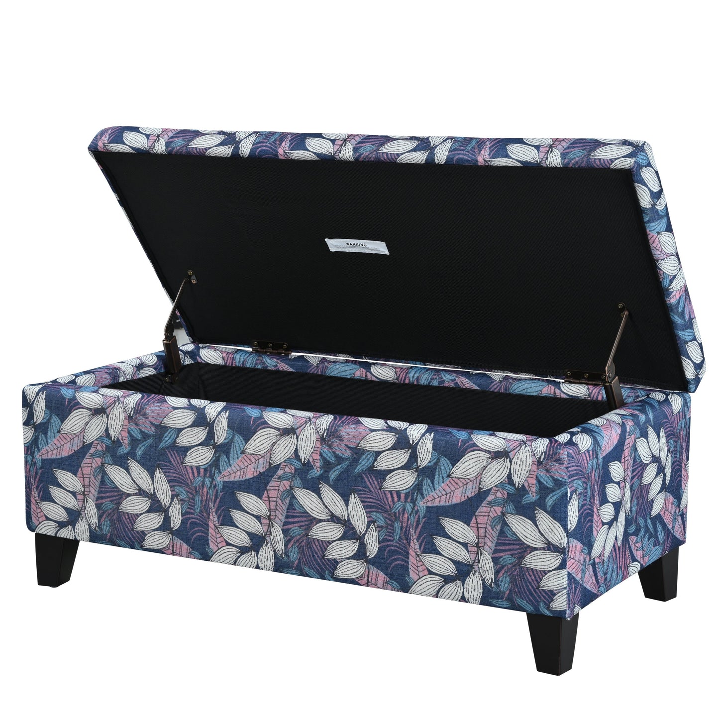 Luxury Storage Ottoman with Floral Patterned Fabric