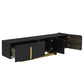 TV Stand With 1 Drawer, 2 Cabinets And Adjustable Shelves