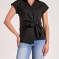 Elan - Button Down Tie Waist Shirt