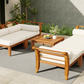 6 Piece Acacia Wood Outdoor Modular Sectional with Daybed and Tea Table
