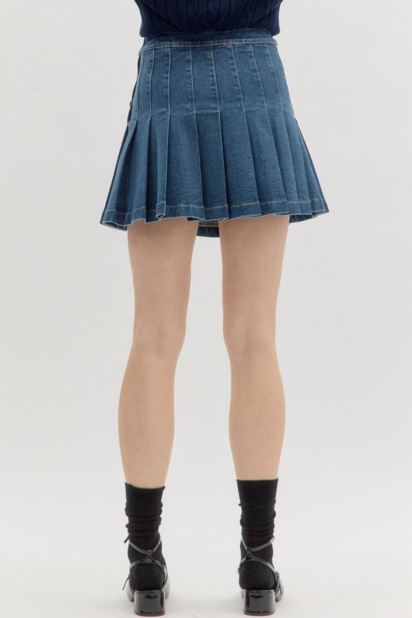 Entro - Denim Pleated Skirt