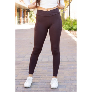 Becca - Crossover Full Length Leggings With Pockets