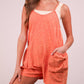 Very J - Mineral Washed Sleeveless Casual Knit Romper
