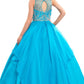 Rachel Allan - Chiffon Beaded Pageant Ball Gown