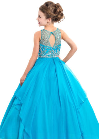 Rachel Allan - Chiffon Beaded Pageant Ball Gown