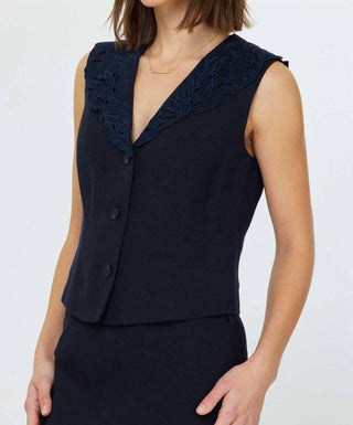 Current Air - V-neck Sleeveless Button Front Vest