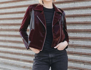 Clara Sun Woo - Vinyl/Liquid Leather Mixed Media Zip Jacket