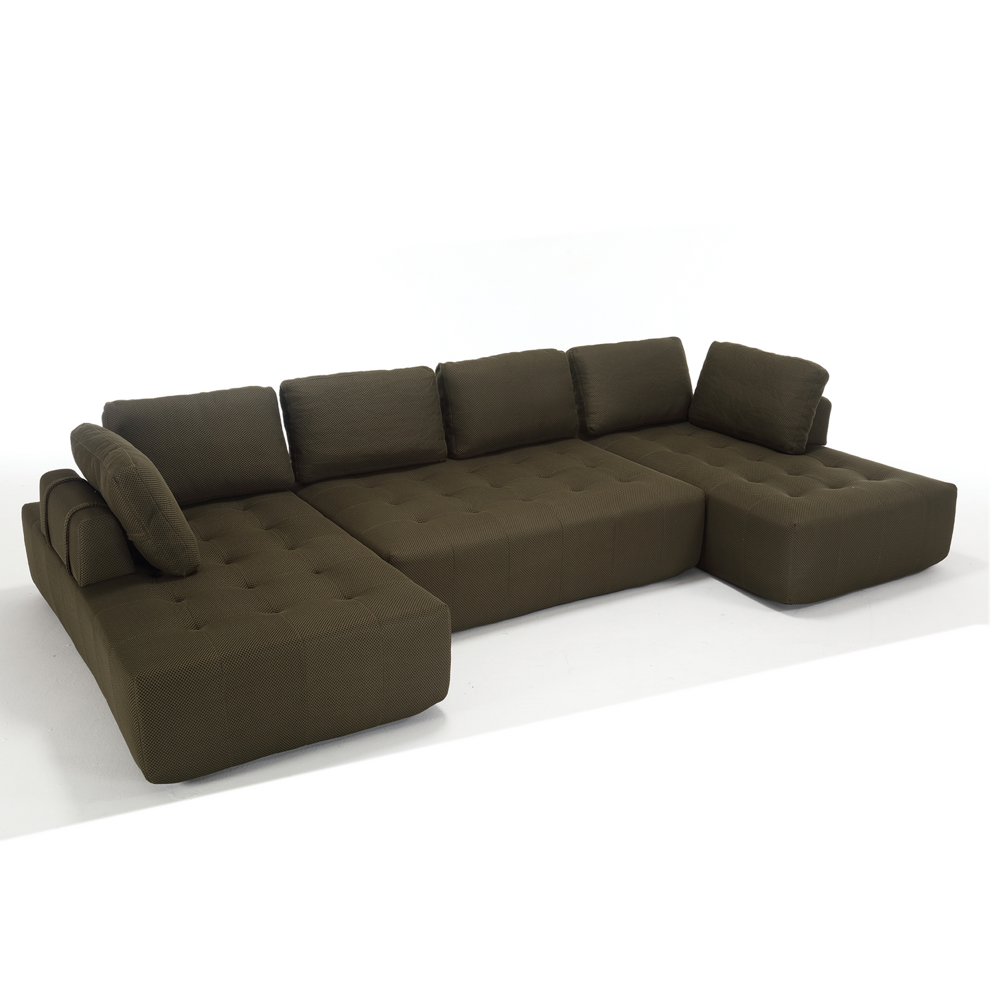 138.5" Modular Combination U-Shaped Sofa in Green