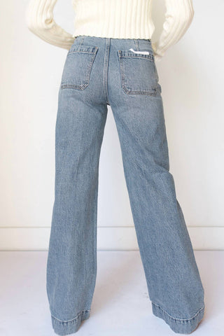 Pistola - Lana Double Button High Rise Ultra Wide Leg Jeans