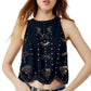 Free People - Women's Esther Studded Open Back Tank Top