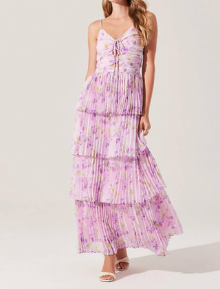 Astr - DAYTONA PLEATED FLORAL MAXI DRESS
