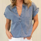 Aapparella - Denim Puff Sleeve Top