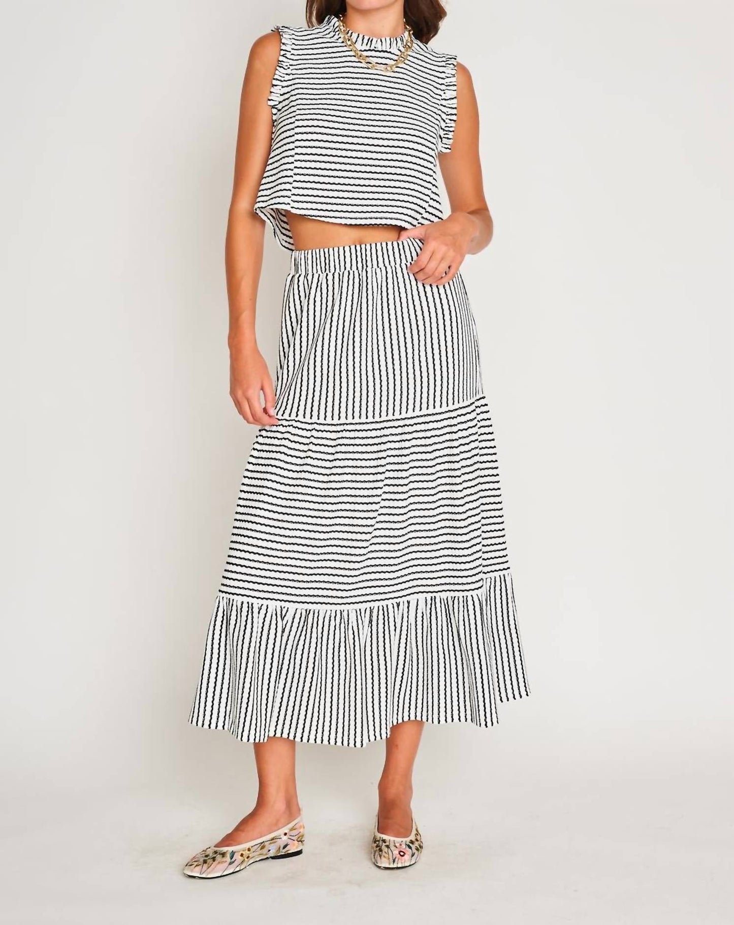 Dra Los Angeles - Maya Stripe Skirt
