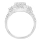 14K White Gold 2 1/4 Cttw Diamond Cocktail Cluster Ring (G-H Color, SI2-I1 Clarity) - Size 7