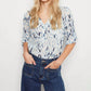 Charlie B - Printed Cotton Gauze Half-button Blouse