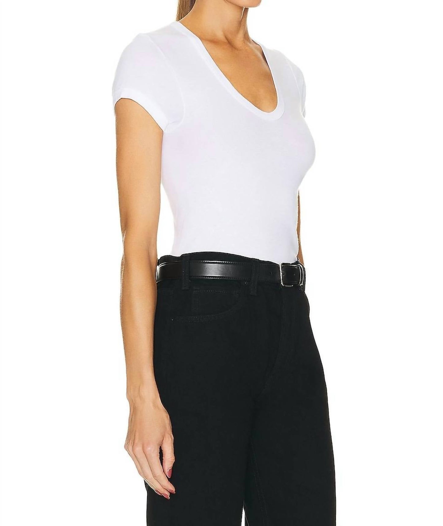 Enza Costa - Supima Cotton Cap Sleeve U T-shirt