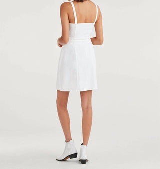7 For All Mankind - Double Tie Buttoned V Neck Mini Dress