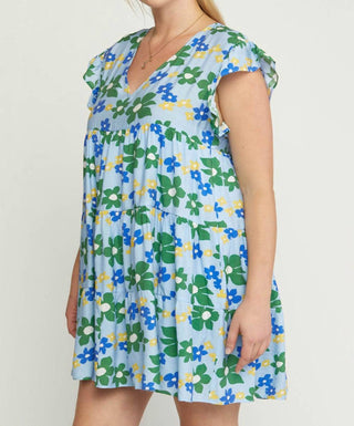 Entro - Floral Tiered Babydoll Dress - Plus