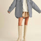 Klesis - Striped Padded Oversized Shacket