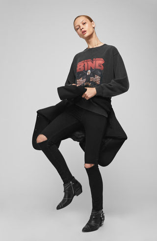 ANINE BING Vintage Bing Graphic Sweatshirt Black Size XS