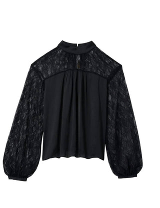 Ramy Brook - SORINDA LACE MOCK NECK TOP