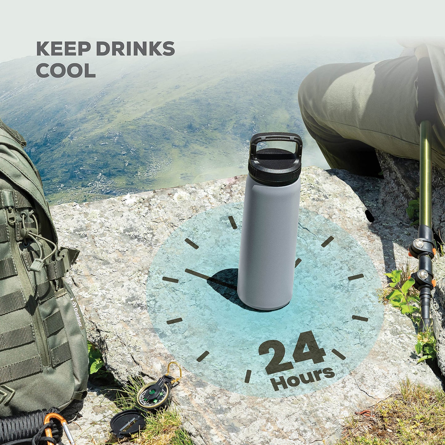 Insulated Sports Water Bottle with Straw