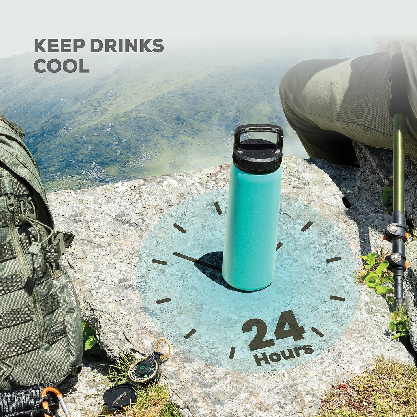 Insulated Sports Water Bottle with Straw