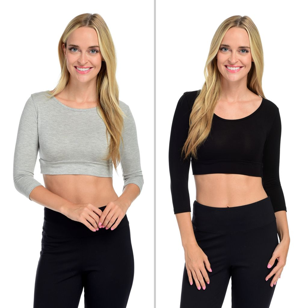 Halftee Lightweight 3/4 Sleeve Layering Tops, 2-Pack