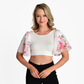 Halftee Knit & Woven Waterfall Sleeve Layering Top