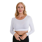 Halftee Knit Long Sleeve Scoop Neck Layering Top