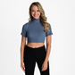 Halftee Short Sleeve Ribbed Ruffle Edge Layering Top