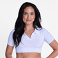 Halftee Short Boyfriend Sleeve Polo Collar Layering Top