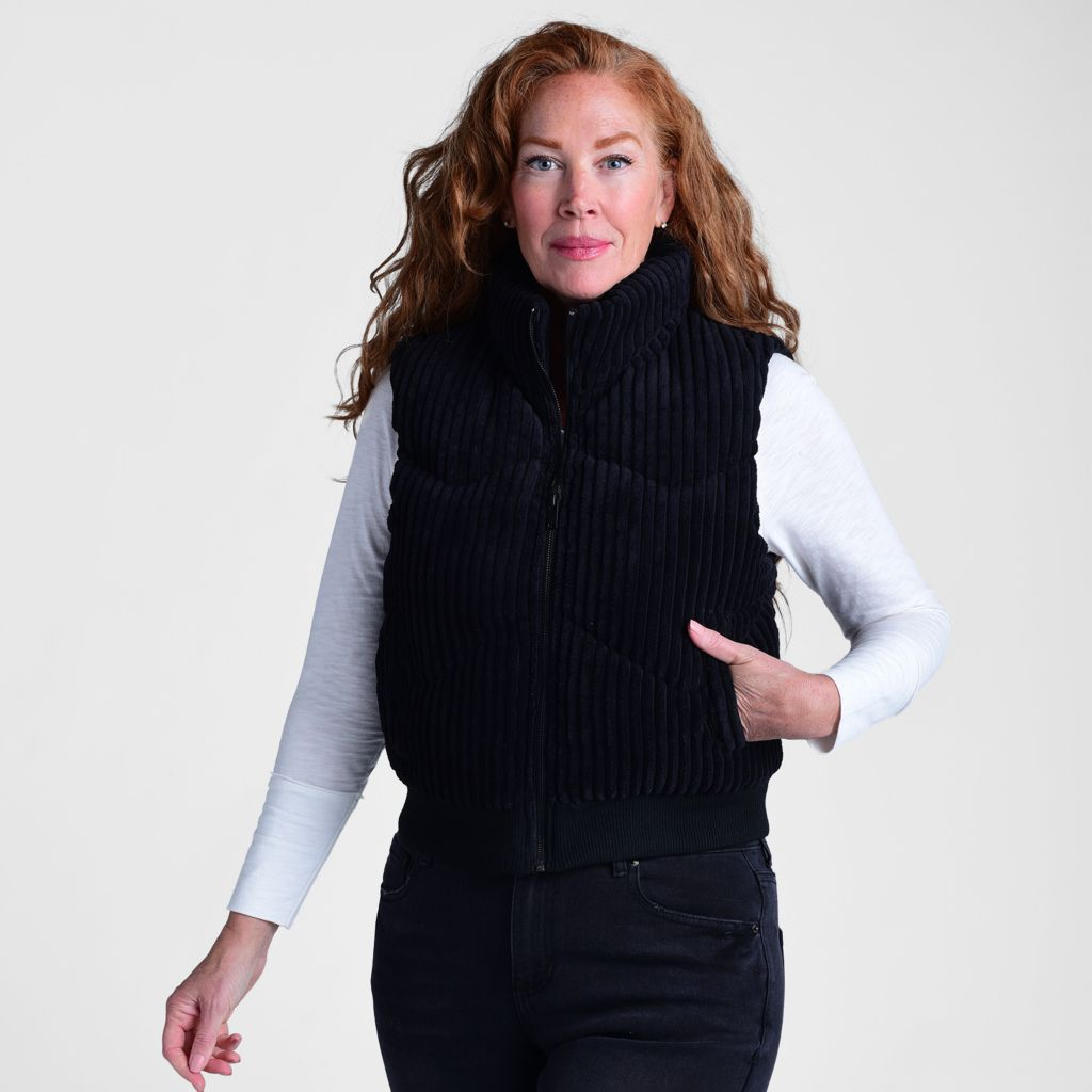 Indigo Thread Co. Sherpa Lined Quilted Corduroy Vest
