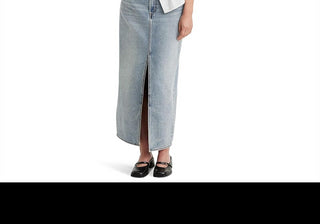 Levi s Women s Premium Ankle Column Denim Skirt Light Wash Blue