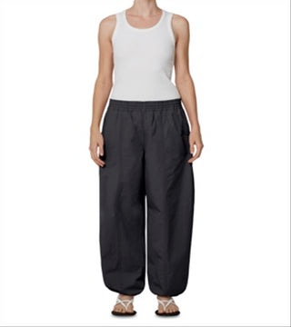 Agolde Dakota Cotton Poplin Track Pants Black Size M