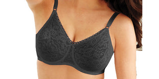Bali Women's Lace and Smooth Underwire Bra Black